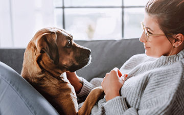 Pet Owner with her cat and dog